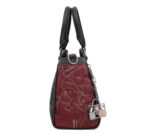 Poseta casual, dama, ANEKKE 41801-032, maro, piele ecologica